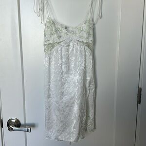 For love and lemons, white bridal getting ready dress